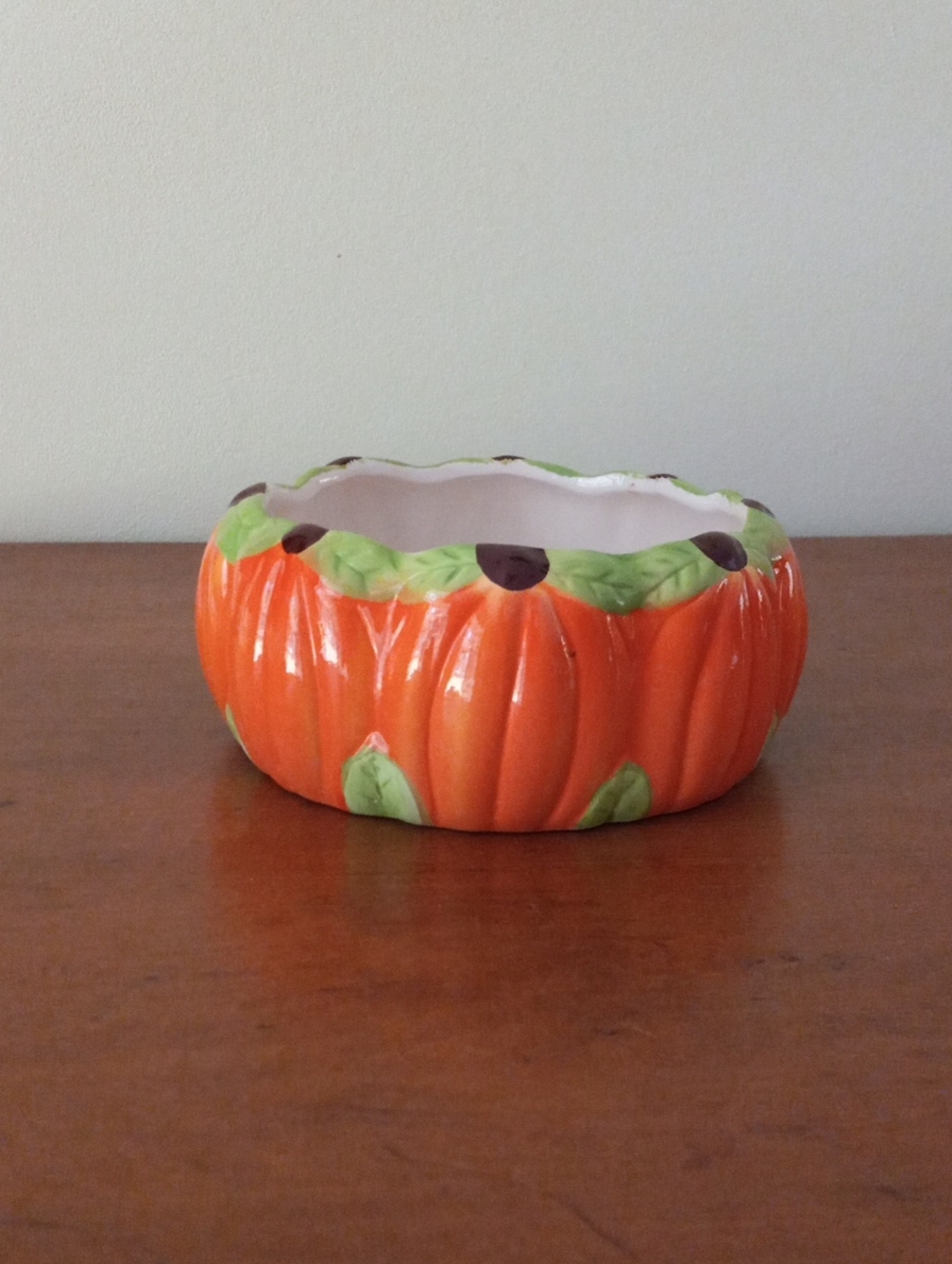 Royal Norfolk Ceramic Pumpkin Candy Bowl Halloween Fall Autumn Decor Orange